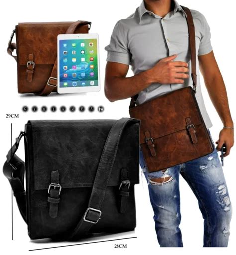 borsa uomo vintage militare cuoio